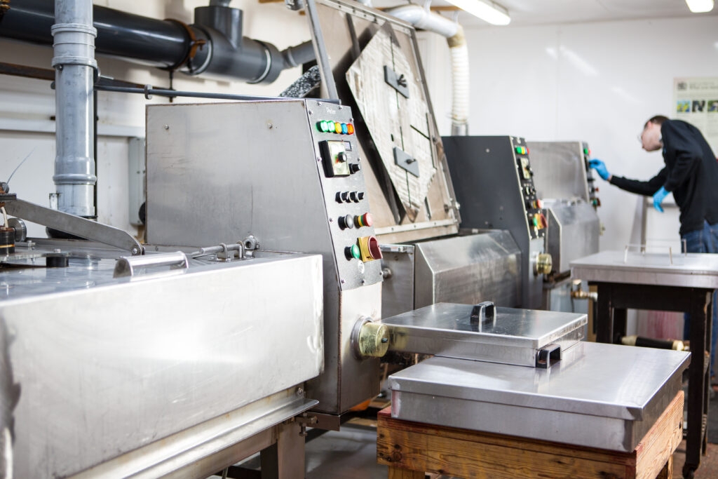 Man operating machinery