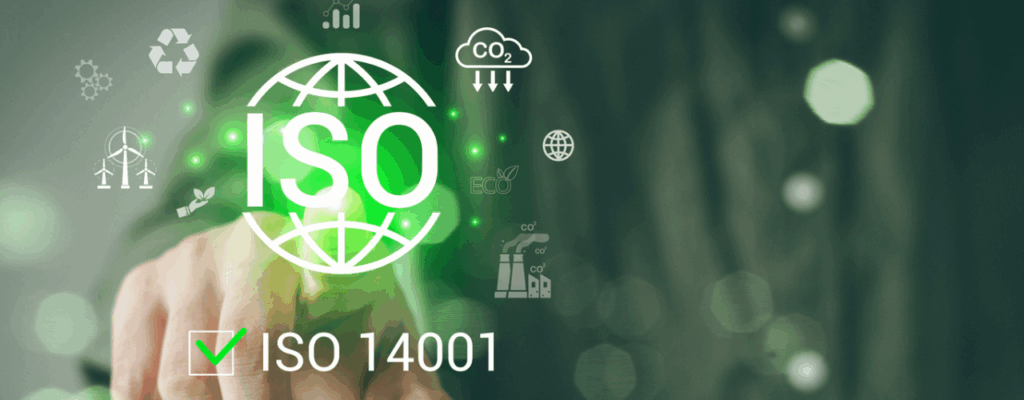 ISO 14001 environmental certification badge symbolizing sustainable business practices